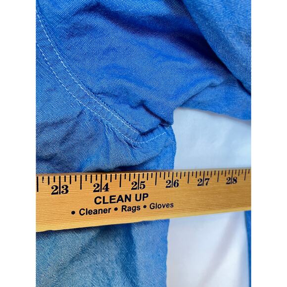 Columbia Mens 2XL Blue Chambray Pearl Snap Western Shirt Long Sleeve Button Down - Picture 5 of 6